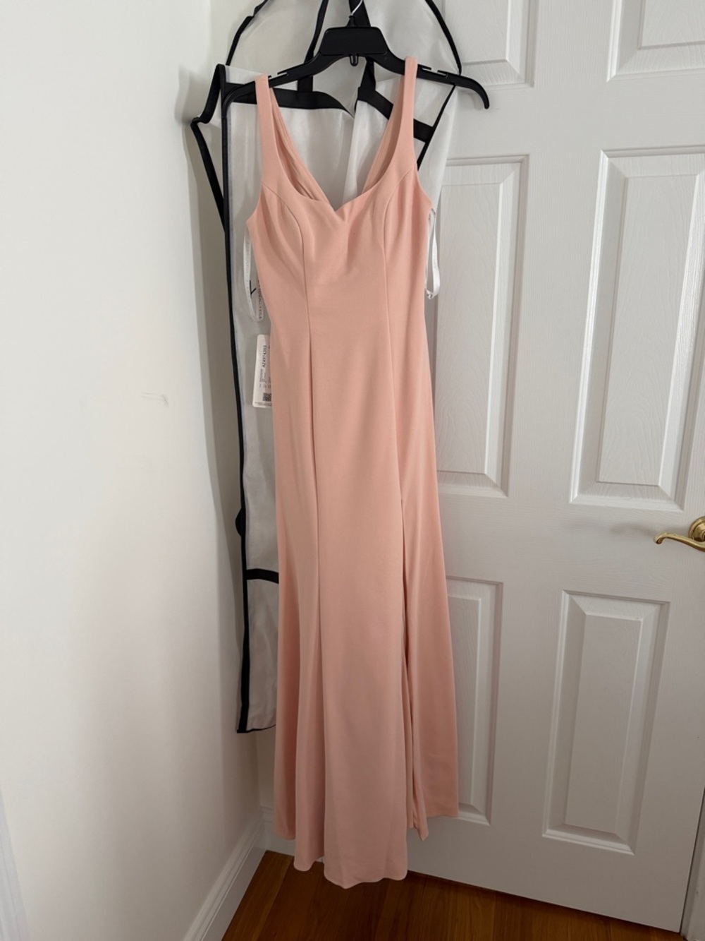 Azazie Blush Pink V-Neck Maxi Dress
